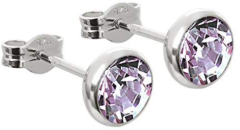 NKlaus Argent Paire de clous d'oreilles Calice Zirconium Lavande 6,7mm Argent massif 925 Femme 7888