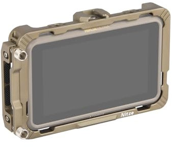 Nitze Jaula para Monitor Atomos Ninja/Ninja Ultra/Ninja V/Ninja V Plus/Zato Connect/Shinobi con Abrazadera para Cable HDMI, Zapata fría integrada y raíl NATO - JT-A05A