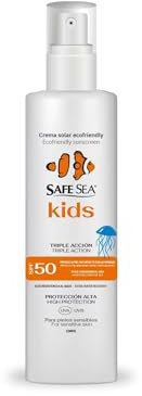 SAFE SEA - Sonnenspray mit dem Schutz vor Quallenstichen LSF 50 - Vegane Formel - Sehr Wasserfest mit Hohem Sonnenschutz für Kinder - Inhaltsstoffe auf Empfindliche Haut abgestimmt - Format 100 ml