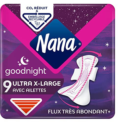 Nana Serviette ultra Goodnight Extra Large - Ensemble de 9 serviettes de table déco - Art imprimé mural - Salle à manger - Classique, Chambre à coucher