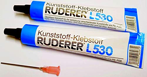Ruderer 2X L530 Klebstoff für Kunststoffe. Mit Dosier-Kanüle. Wasserfest.