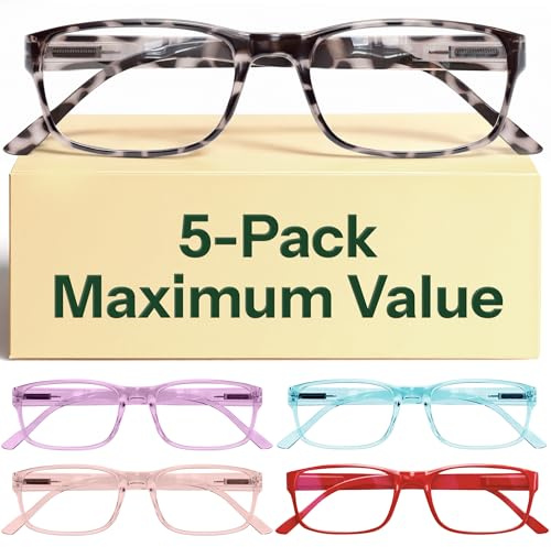Gaoye 5 pack Lesebrillen herren/damen mit blaulichtfilter Brille Lesehilfe für Damen Herren