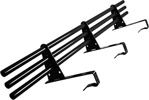 Parotec SCHNEEFANGROHR-Komplettset 3,0 m (300 cm) - für Dachziegel (Ton), Betondachsteine, Falzziegel & Dachpfannen - Schneefang/Dachlawinenschutz - 3 Rohre, 3 Halterungen - RAL 9005 Schwarz