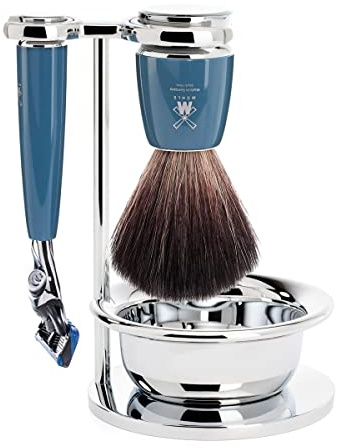 MÜHLE RYTMO 4-Piece Black Fiber 5-Blade Razor Modern Luxury Wet Shaving Set - Perfect for Every Day Use, Barbershop Quality Close Smooth Shave