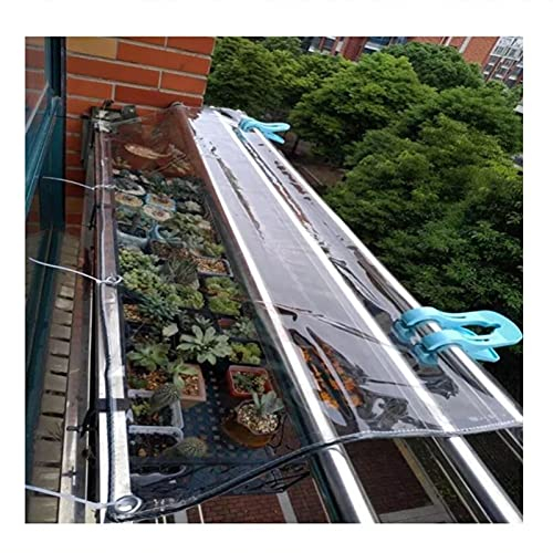 SHUDONGDEN Transparente Plane Transparente PVC-Plane Wasserdicht, Mit Ösen, Staubdicht, Reiß- Und Kältebeständige Abdeckung,Wird Für Dach, Außen, Terrasse Verwendet,2.5x5m/8.2x16.4ft