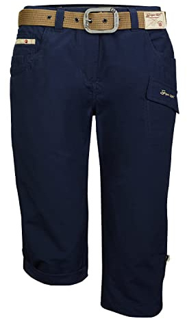 G.I.G.A. DX Damen Casual Caprihose mit Gürtel/Kurze Hose - GS 35 WMN PNTS, dunkelblau, 34, 38200-000