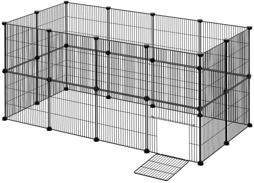 KESSER® Freigehege Gittergehege für Kaninchen aus Metallgitter XXL inkl. Tür Kleintiergehege Meerschweinchen Gehege Freilauf, Kleintierkäfig Laufgitter Hasenstall für Innen - draußen