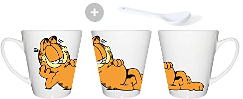 MERCHANDMANIA TAZA CONICA el gato garfield the cat serie clasica vintage conic mug.