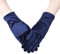 JISEN Kurze Satin-Handschuhe für Damen, Bankett, Party, Hochzeit, Brauttanz, bunte Fäustlinge, navy, One size