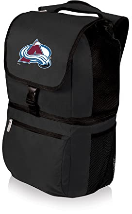 PICNIC TIME NHL Colorado Avalanche Zuma Backpack Cooler, Soft Cooler Backpack, Lunch Cooler, (Black)