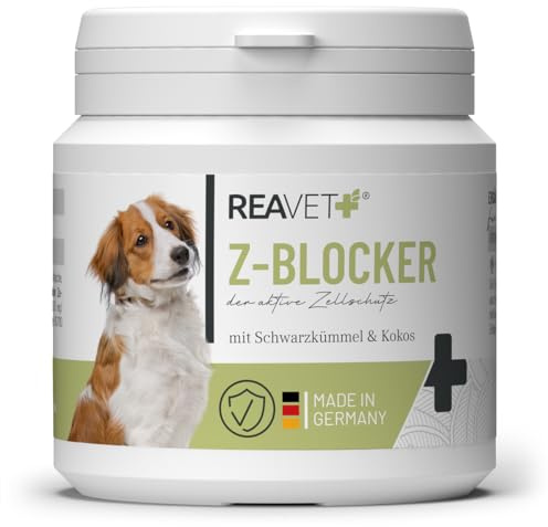 ReaVET Z-Blocker Tabletten 120 Stück – Mit Bierhefe, Schwarzkümmel & Kokos I für bis zu 4 Monate I Hunde Aller Rassen & jeden Alters I Optimal für Hunde für Jede Jahreszeit