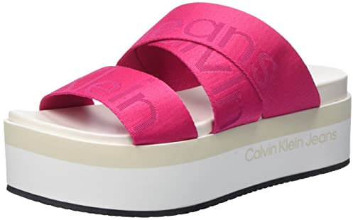 Calvin Klein Jeans Sandali Donna Flatform Zeppa, Rosa (Raspberry Sorbet), 38 EU