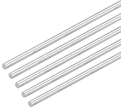 sourcing map 5 Stück 304 Metallstangen Garten, 4mm x 400mm Metallstäbe für DIY Handwerk, Motorrad, Deko, Garten