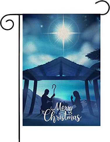 Bandera de jardín de Feliz Navidad de 12 x 18 pulgadas, banderas verticales de doble cara para decoración de jardín de invierno en el día de Navidad, bandera de temporada al aire libre