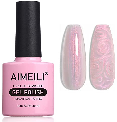 AIMEILI Gel Nagellack Mit Pearl Effekt - Transparent Shimmer Glänzend Glitzer UV LED Soak Off Polish - (176) 10ml