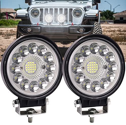 Biqiure Phare de Travail LED 99W 4.5 - Projecteur Voiture 12V 24V Long Portée pour Tracteur, Camion, SUV, Bateau - 2 Pièces