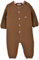 Minora Gestrickter Unisex Strampler für Baby Jungen und Mädchen, Overall für Neugeborene im Winter, 0-3 Monate, Braun