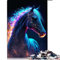1000 Teile Puzzles für Erwachsene Tier Pferd Galaxie Puzzles für Erwachsene Holzpuzzle Herausforderndes Spiel (Größe 50x75cm)