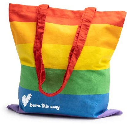 rainUP Tote Bag Gay Pride LGTBI-Flagge, umweltfreundlich, 100 % natürliche Baumwolle, wiederverwendbar und robust, ideal für Einkaufen, Strand, Handtaschen, den täglichen Gebrauch, einzigartige
