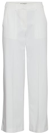ICHI IHKATE SUS Office Wide PA Damen Hose Stoffhose mit Stretch gerader Schnitt, Größe:L, Farbe:Cloud Dancer (114201)