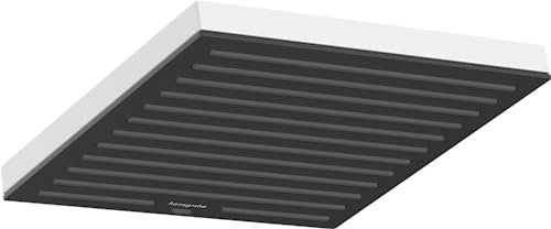 hansgrohe Pulsify E - Water-Saving Head Shower 8,4 l/min (EcoSmart), Shower Head Square (260 x 260 mm), Rainfall Shower Head 1 Spray for Wall or Ceiling mounting, Anti-limescale, matt White, 24331700