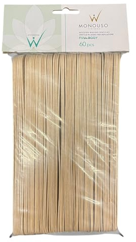 Italwax Monouso Salon Quality Disposable Wooden Spatulas for Waxing Extra Large, Pack of 60, Hygenic and Suitable for Warm and Hot Waxes Full Body Waxing