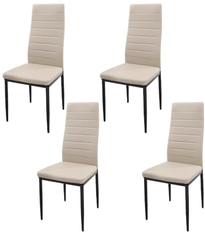 HOME DESIGN & CONFORT Pack de 4 Sillas de Comedor Tapizadas - Sillas Cocina Tapizadas - Sillas Comedor Pack (Beige, 4)