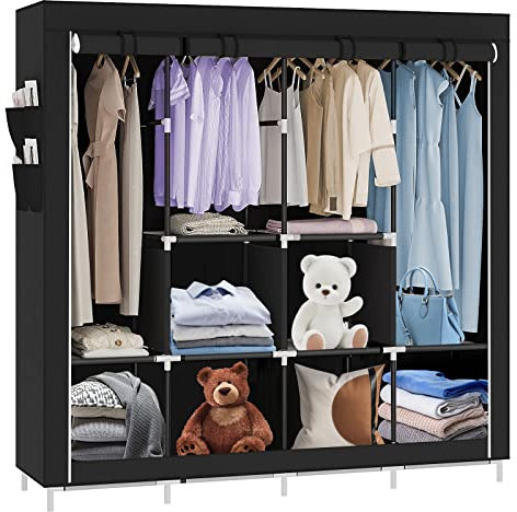 HUOLE Relove - Armario de Almacenamiento Plegable de Tela no Tejida para Dormitorio, Armario, Armario, Armario, estanterías, Ropa (167 x 45 x 170 cm)