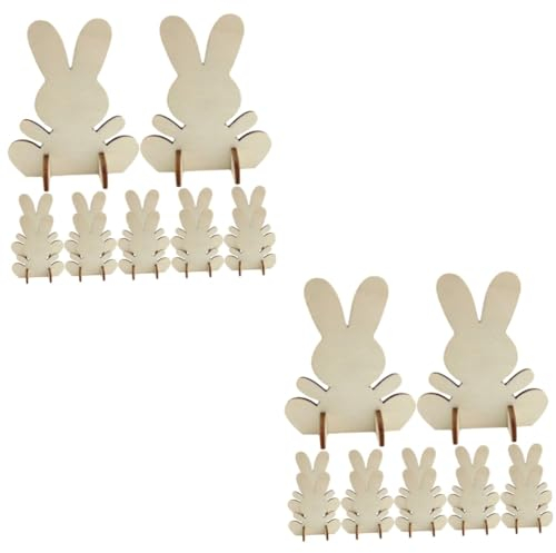 Toyvian 24 STK Weißer Embryo-Kaninchen Selber Machen Osterhasen-Ornament Aus Unfertiger Hase Aus Kaninchen-Statue-skulptur Hasenschild Aus Osterkorb Namensschild Kind Leer