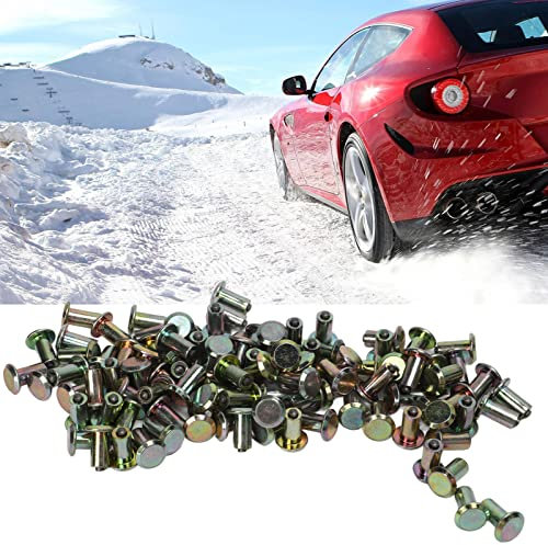 TKSE Clavos para Neumáticos, 100PCS Clavos para Neumáticos De Nieve Antideslizantes Clavos para Neumáticos De Ruedas De Superficie Galvanizada Universales para Carretilla Elevadora SUV