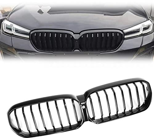 WOHOOD Front-Nierengitter Mit Kameraloch, Schwarzes Oberes Stoßstangengitter, Für B&M&W 5er G30 G31 G38 2021-2022 530i 540i Auto Zubehör