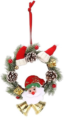 Weihnachtskranz, Weihnachtskranz Für Die Haustür, Künstliche Weihnachtskränze, Roter Und Goldener Weihnachtskranz Für Weihnachtsdekoration
