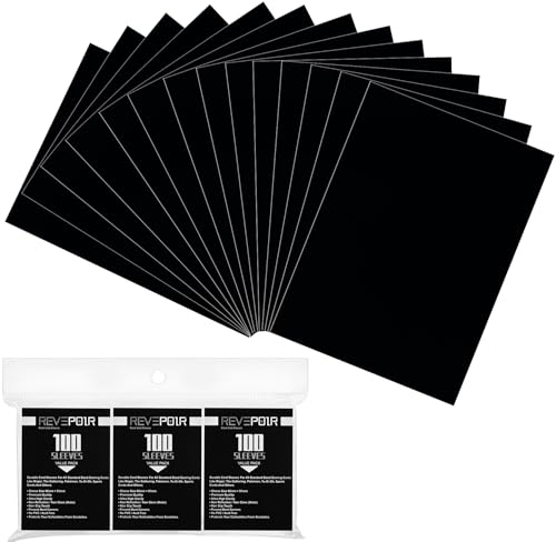 Revspoir 300 Karten Hüllen für Game Karte Schwarz, Sammelkartenhüllen Korrosionsschutz, Passt Perfekt zu Spielkarte, Sportkarten, Karten Sleeves Standardgröße 66x91mm