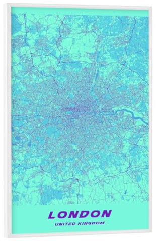 artboxONE Poster mit weißem Rahmen 45x30 cm Städte/London Stadtplan von London - Bild London London London City