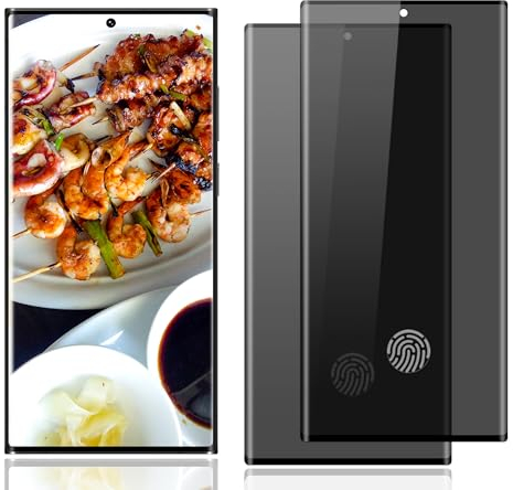 Protector Pantalla de Privacidad para Samsung Galaxy S23 Ultra [2 Piezas][Anti Espía][Anti-rasguños] HD Cristal Templado de Privacidad [Sin Burbujas][Fácil Instalación]