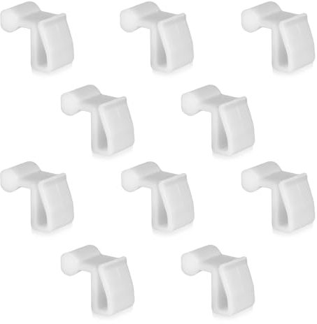 PEUTIER 10 Pezzi Ganci per Luci, Ganci per Luci Sospese per Camper Supporto per Luci Clip per Luci Gancio per Roulotte Binario Keder Esterno Camper Accessori (Bianco)