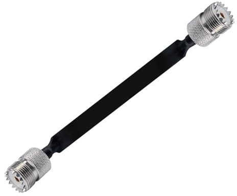 Aqxymju Cable Coaxial RF Plano de Paso for Ventana/Puerta, SO239 UHF Hembra a UHF Hembra Macho PL259, Cable de extensión Coaxial RF de 50 Ohm (Color : UHFKK, Size : 30CM)