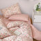 Nayoroom Bettwäsche 155x220 Baumwolle Rosa Erdbeeren Bettbezug mit Hase Blumen Blätter Bettwäsche Set Cute Mädchen Bettbezug und Kissenbezug 80x80 cm mit Reißverschluss