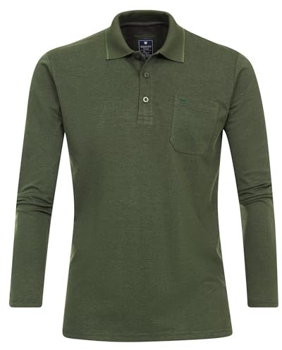 Redmond Polo-Shirt Langarm Uni nah 629 grün 6XL