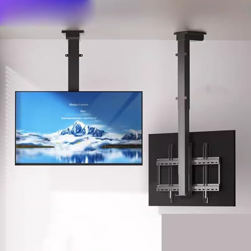 GUODDM Support TV Motorisé Au Plafond, avec Télécommande Support TV Motorisé, Rotation Manuelle À 360° Élévateur TV Électrique Télescopique, Convient Au Support TV Motorisé De 32 À 75 Pouces