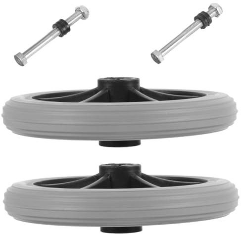 Wheelchair Front Wheels Replacement, Dark Solid Tire 2pcs Compact