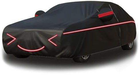 Auto Garage Winter für Citroen C1 2005-2021, Auto Abdeckplane Winter mit Baumwollfutter und Reißverschlüssen an Den Seitentüren,Halten Wind und Schnee Stand