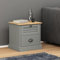 Somanki Nachttisch VIGO Grau 42x35x40 cm Massivholz Kiefer, Nachtschrank, Nachtkästchen, Bedside Table, Nachtkommode, Nightstand, Nachttischschrank, Nachtkonsole353159