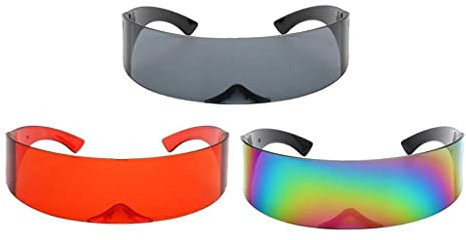 Qianly 3 Stück Wrap Visor Sonnenbrillen Robotic Top Brillen