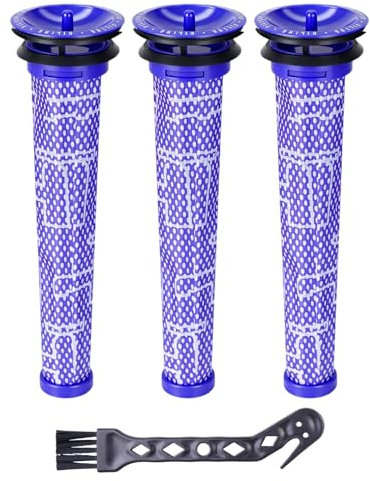 Dyson V8 Filtro de repuesto – 3 unidades HEPA prefiltro para Dyson V8, V7, Absolute, Motorhead,Animal,Aspiradora,Accesorios,Piezas de repuesto para Dyson V8 – Sustituye #965661-01