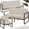 tectake® Gartenlounge Outdoor, 1x Sofa 3 Sitzer, 1x 2 Sitzer Sofa, 1x Gartensessel, Gartenmöbel, Balkonmöbel, Terrassenmöbel, Wintergarten, Sitzecke Outdoor, Gartenlounge - 6 Sitzplätze