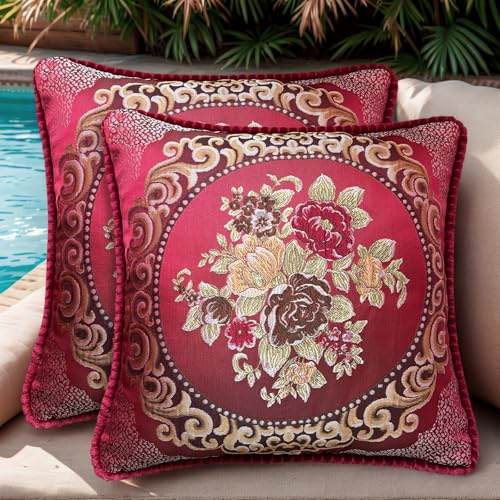 SZHELEJIAM 2 Pezzi Federe Cuscini Divano 50x50 cm, Copricuscini Lusso Stile con Cerniera Nascosta, Quadrate Cuscini Arredo per Letto, Sedia Soggiorno Camera