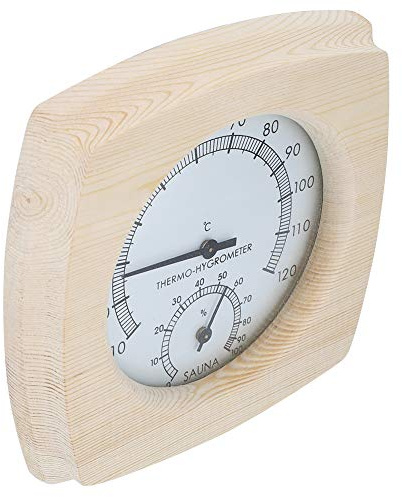TYCIONG HolzHygrometer-Sauna-Thermometer Hygrometer für Badezimmer mit Fettem Schwarzem Zeiger Leicht zu Lesen Hohe Temperaturresistent
