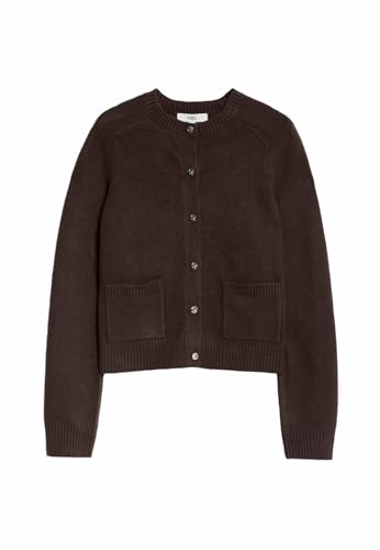 Marks & Spencer Donna Filato Air Girocollo con Bottoni Frontali Cardigan Corto – vestibilità Regolare – con Stretch