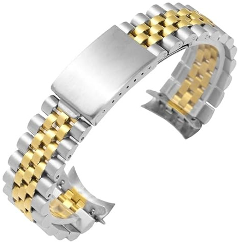 ROUHO Edelstahl Uhrenarmband Kette Faltschließe Ersatz Uhr Armband für Rolex Oyster Perpetual Datejust